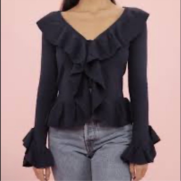 NWT Cry Baby Selena Button Down Sweater Ruffle Cardigan XS - Picture 1 of 7